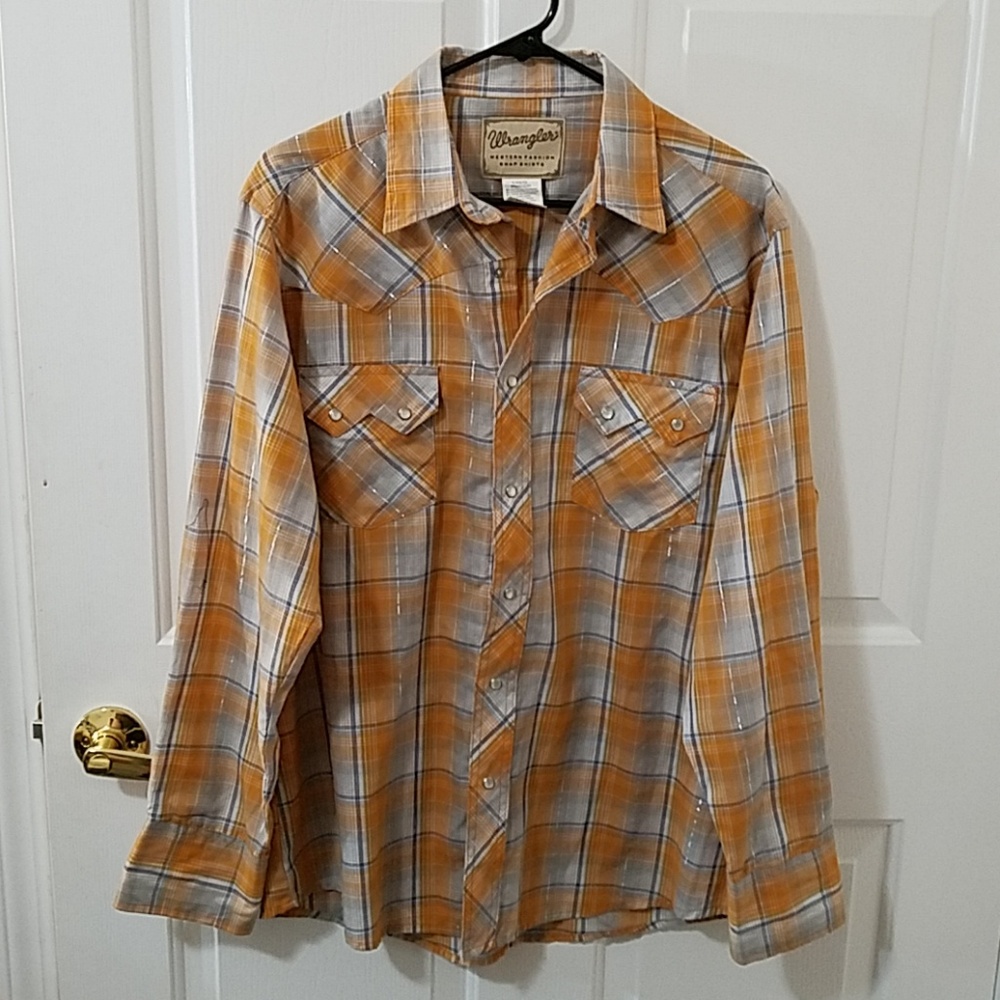 Vintage Wrangler western fashion snap shirt L